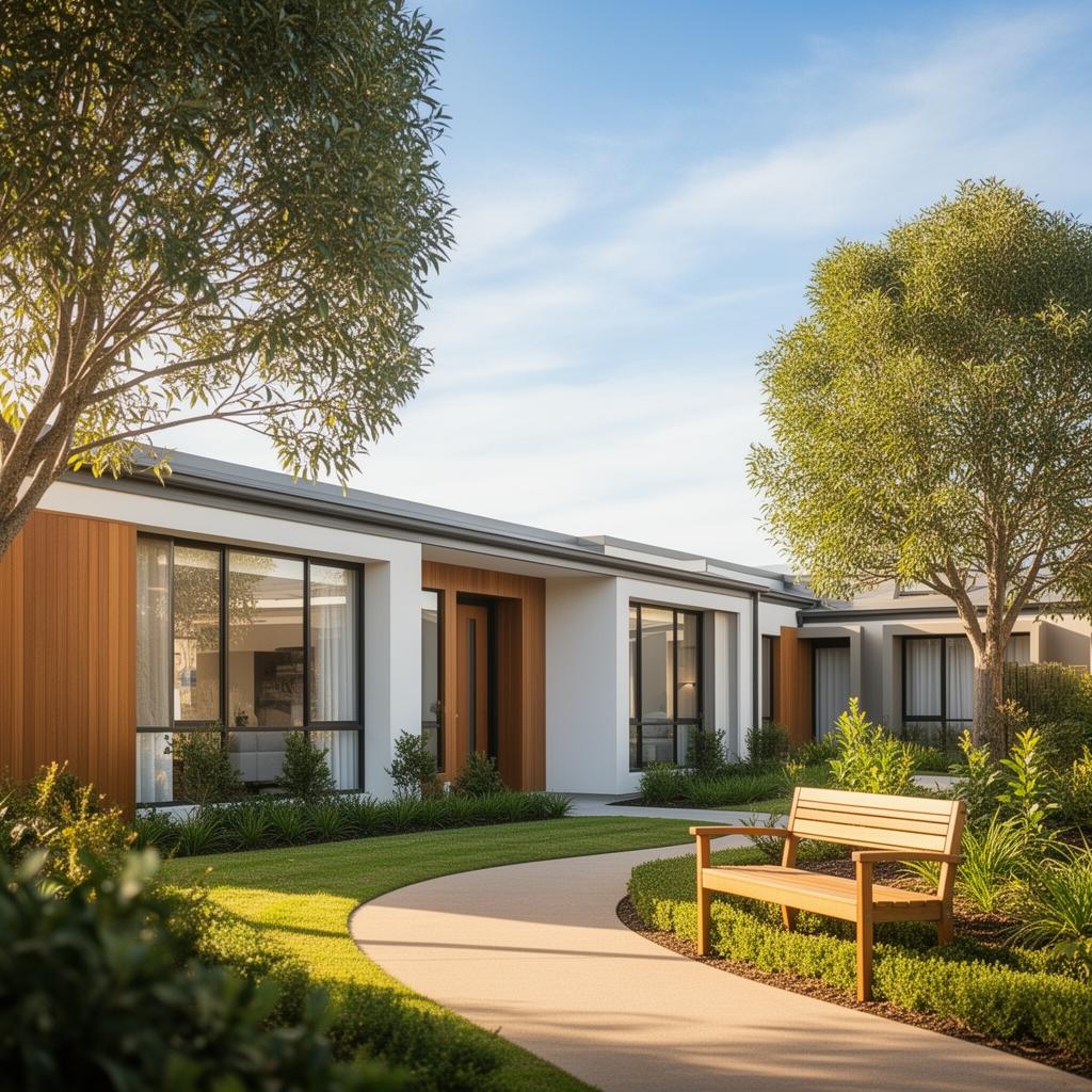 Modern nursing home residence with garden